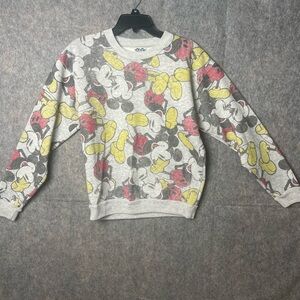 Junk Food Clothing Women's Medium Mickey Mouse Print Sweater